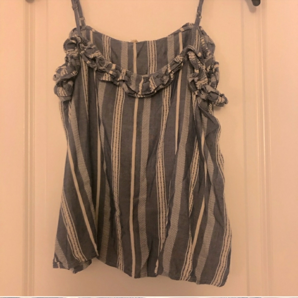 Hollister striped chambray spaghetti strap top, size L